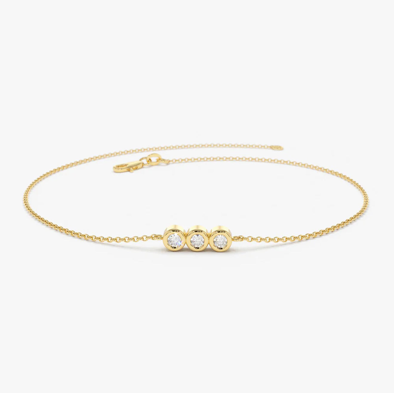 Trio of Elegance 14K Gold Diamond Bracelet