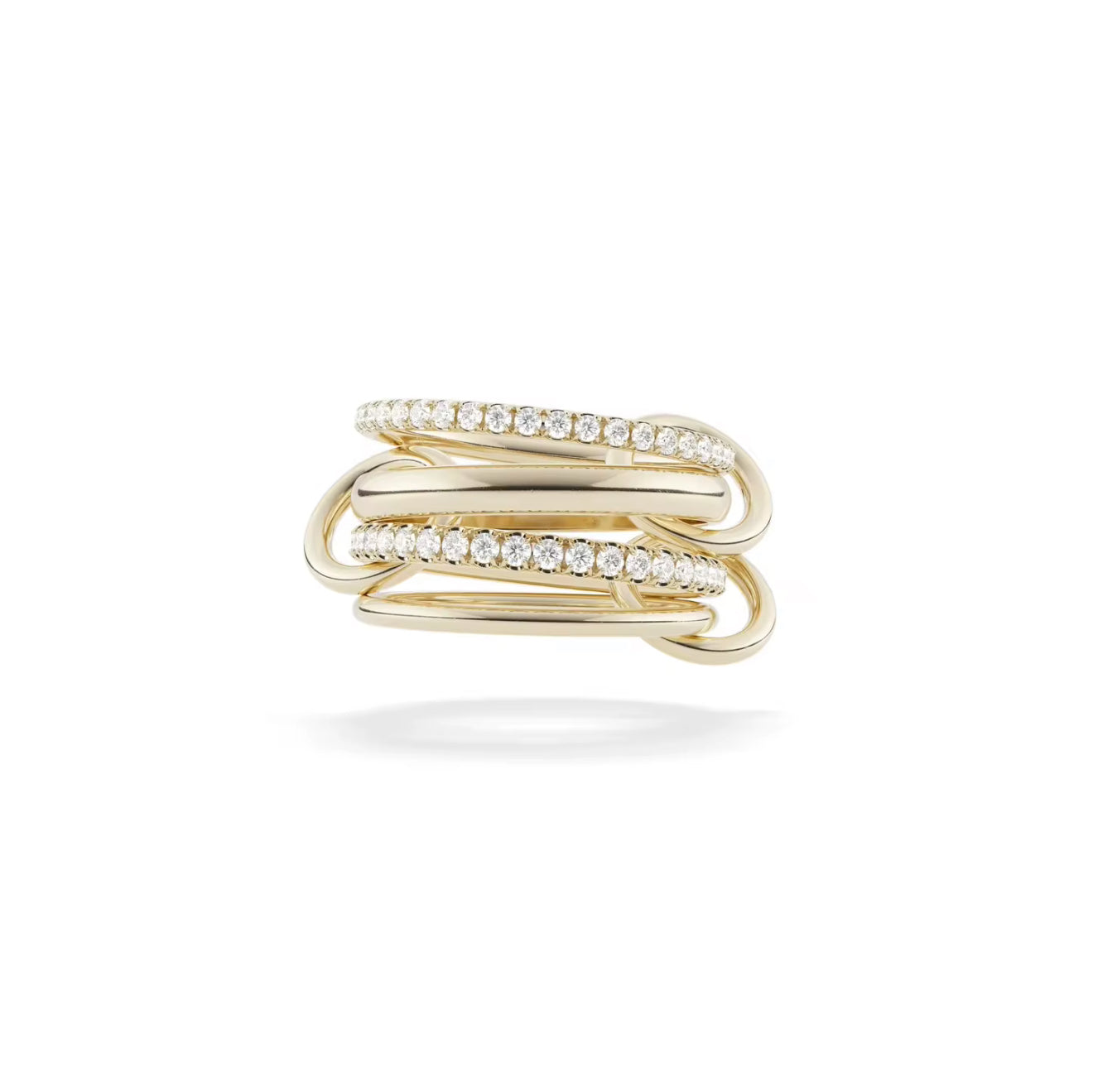 Golden Linked Pavé Eternity Ring